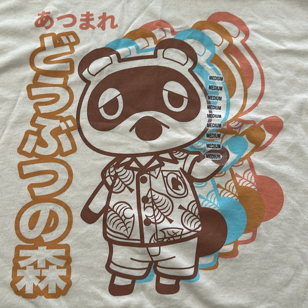 NWT Animal Crossing Tom Nook T Shirt Ivory New Horizon Exclusive sz Medium